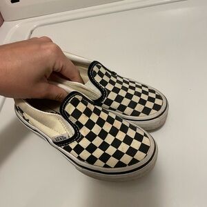 Vans Black and White Checkerboard Slip-Ons